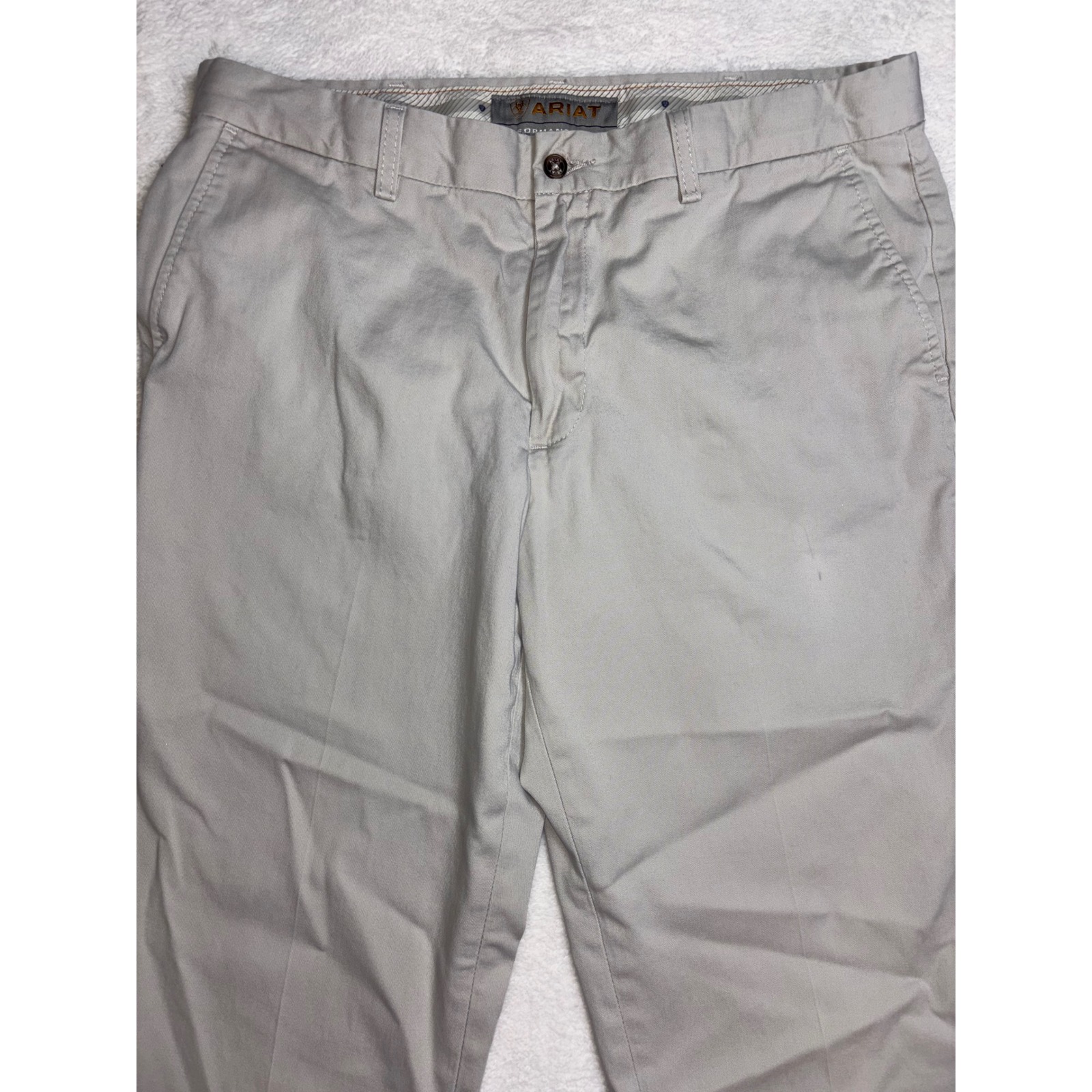 Ariat Performance Khaki Mens 36x32 Tan Straight Leg Cotton Chino Pants 10017509